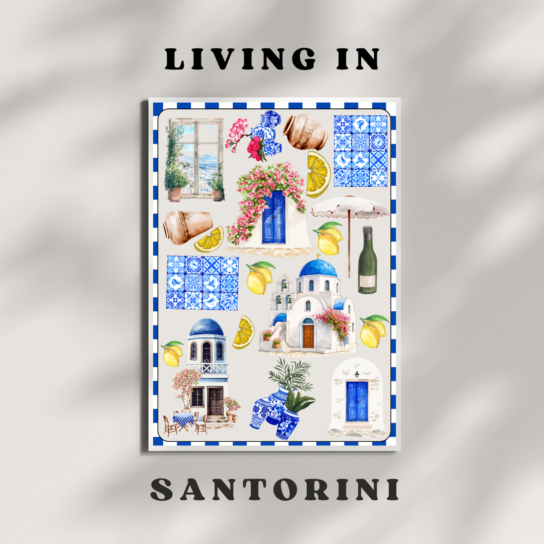 Lost in Santorini Sticker Sheet