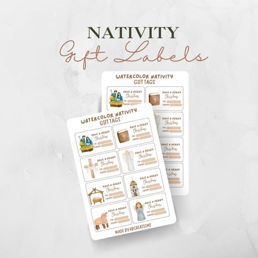 Nativity Christmas Gift Labels