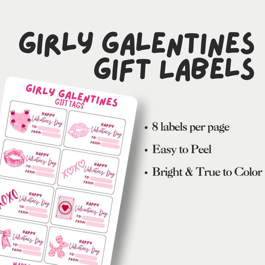 Girly Galentine's Gift Labels