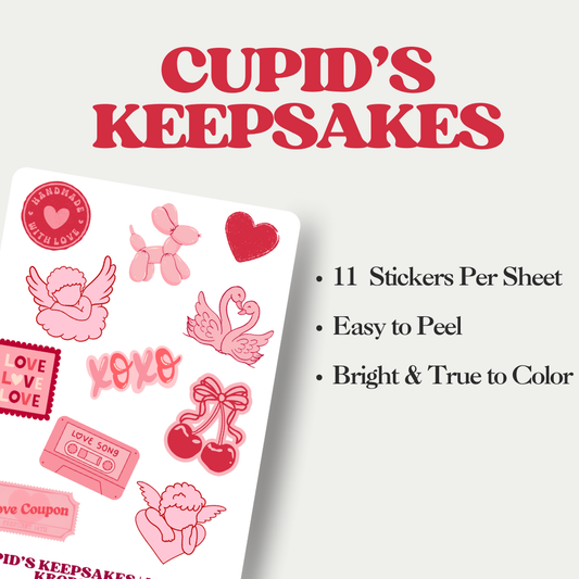 Cupid’s Keepsakes – Valentine Sticker Sheet