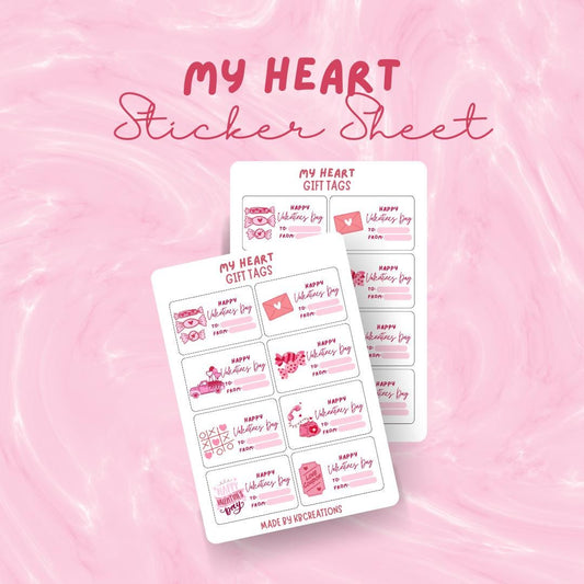 My Heart Valentine Gift Labels