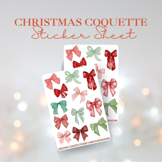 Christmas Coquette Bow Stickers